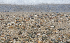 beach, waves, stones