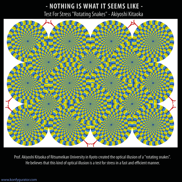 Optical Illusions 3D - Prof. Akiyoshi Kitaoka of Ritsumeikan University in Kyoto created the optical illusion of a 