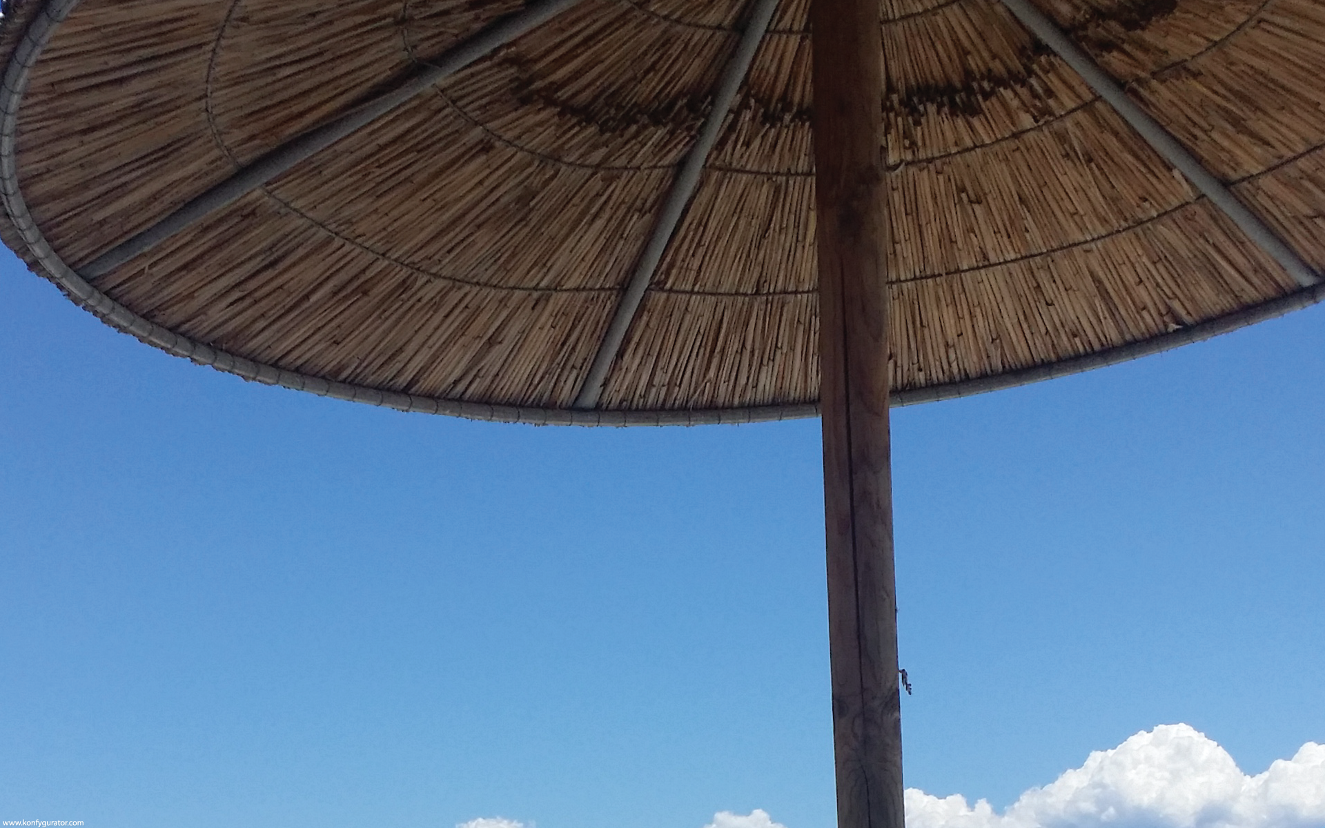 umbrella, blue sky, sun